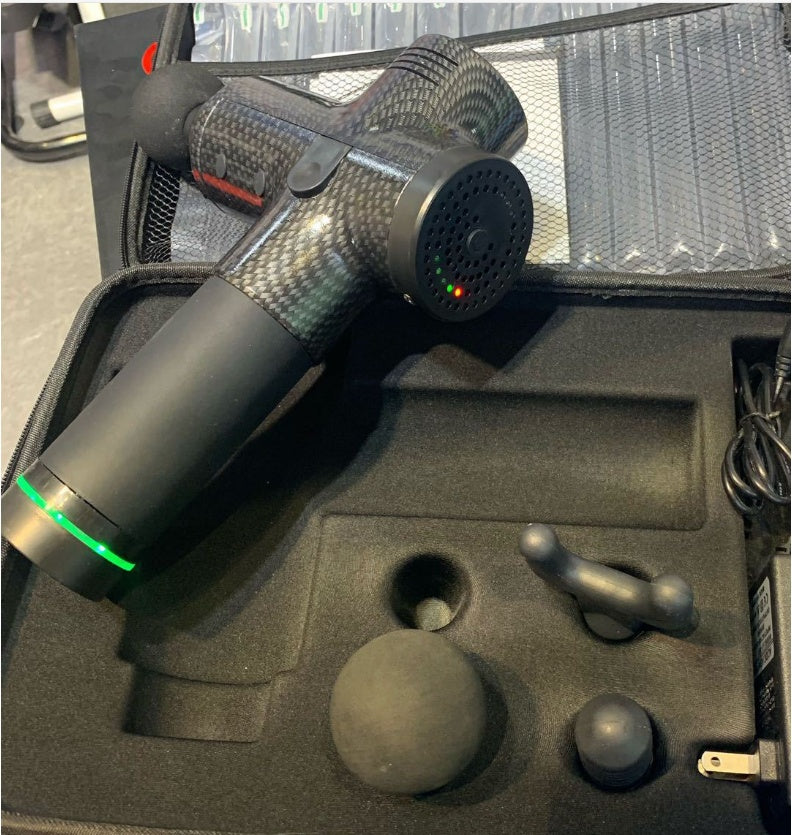 Pistola Masaje Muscular Profesional 4 Cabezales - Tejido Profundo