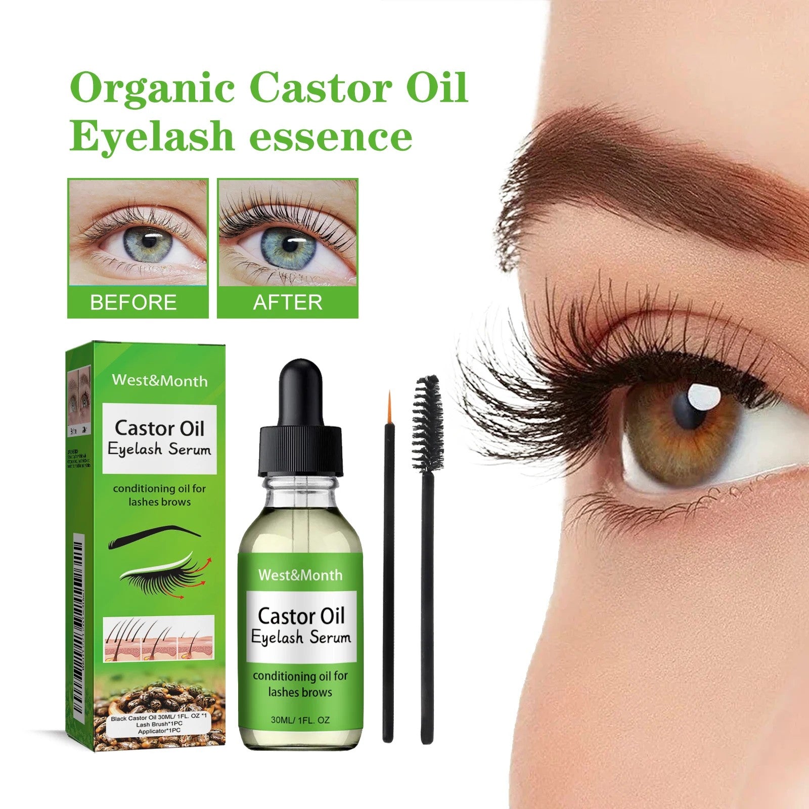 Aceite Ricino Orgánico Pestañas y Cejas